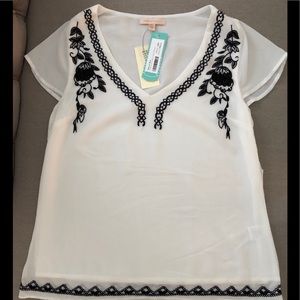 SKIES ARE BLUE Embroidery Blouse (Stitch Fix)